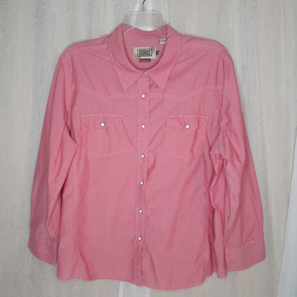 Schmidt Workwear Red Western Snap Button Blouse - image 1
